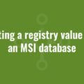 Deleting a registry value from an MSI database
