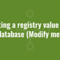 Deleting a registry value in an MSI database (Modify method)