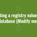 Inserting a registry value in an MSI database (Modify method)