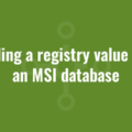Reading a registry value from an MSI database