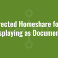 Redirected Homeshare folders displaying as Documents